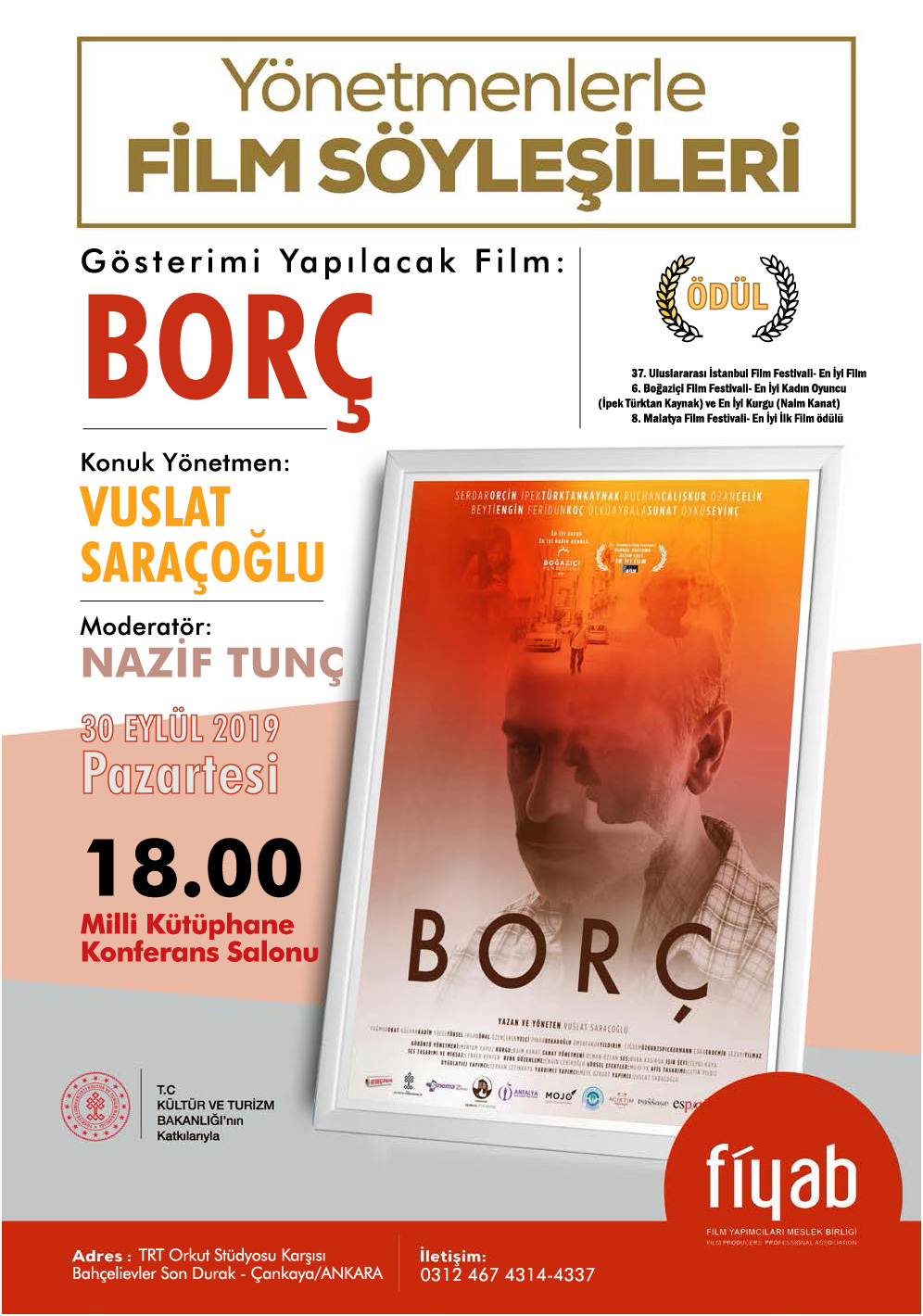 YÖNETMENLERLE FİLM SÖYLEŞİLERİ-30 EYLÜL de VUSLAT SARAÇOĞLUNU KONUK EDİYOR